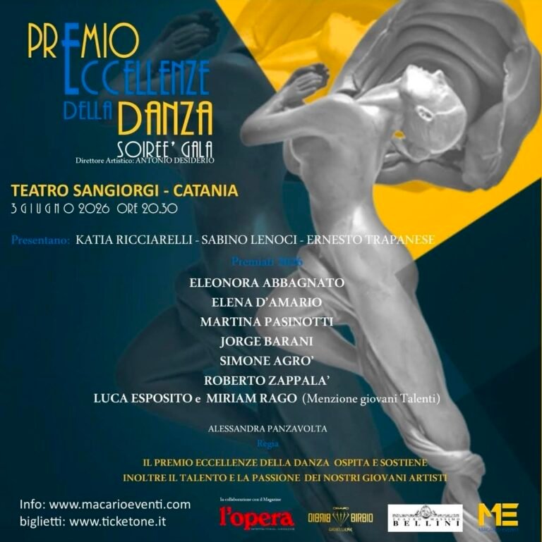 Premio delle “Eccellenze della danza”, il 3 giugno al Teatro Sangiorgi di Catania i grandi interpreti della scena internazionale.
