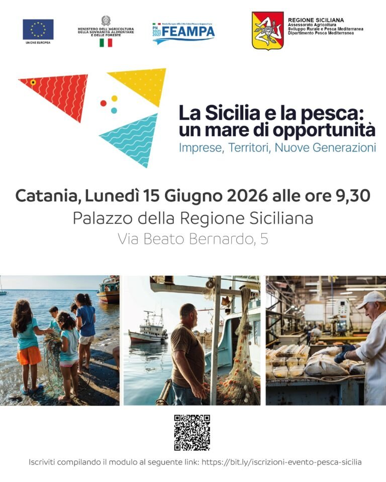 Catania, il 15 giugno convegno sul tema “La Sicilia e la pesca: un mare di opportunità”: focus su nuovi bandi e futuro del comparto ittico