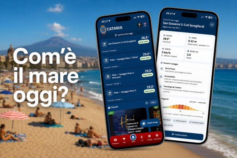 Sull’App del Comune di Catania arriva “Com’è il mare oggi?”: condizioni, qualità delle acque e servizi delle spiagge a portata di smartphone