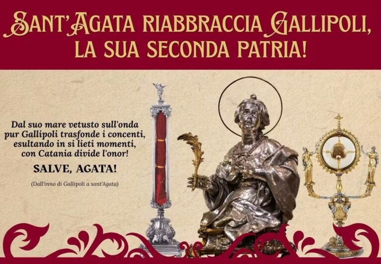 Sant’Agata, dal 7 al 10 agosto il Giubileo Agatino in Puglia