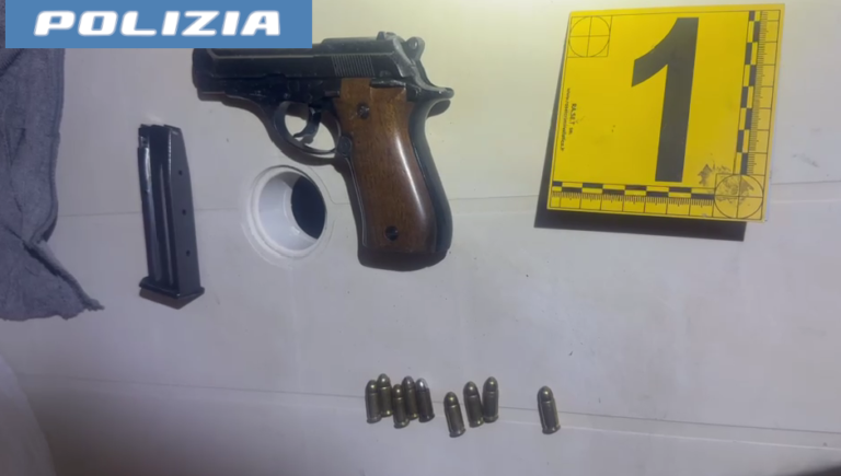 Catania, Polizia sequestra pistola e cartucce al Villaggio Sant’Agata